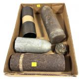 Lot, 3 dummy artillery shells/cartridges and
