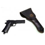 WWII US 45 leather holster made by Bucheimer,