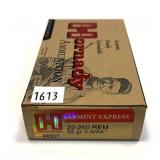 Box of .22-250 REM 55-grain V-Max Hornady