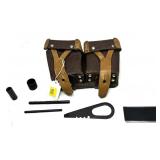 Leather cartridge case with accessories, case