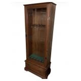 Pine 6-gun 1-door gun cabinet with drawer base,