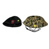 Lot, US Army green beret wool cap with insignia