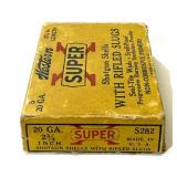Vintage box 20 Ga. 2.75" SuperX rifled slugs,