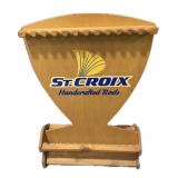 St. Croix hand crafted wooden rod display,