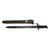 WWI U.S. bayonet marked SA 1918 with leather