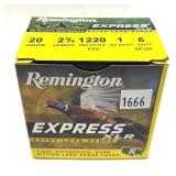 Box of 20 Ga. 2.75" No. 6 Remington XLR loads,