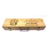 Grill Tool set in custom wooden case marked "