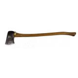 Axe with wooden handle, axe head marked China,