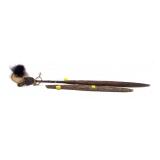 Lot: 2 tribal wooden carved spears