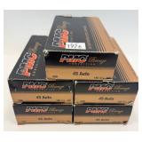 x5- Boxes of .45 Auto 185-grain JHP PMC Bronze