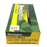 Box of .22-250 REM 55-grain Remington PSP
