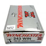 Box of .243 WIN. 100-grain Winchester