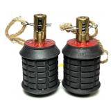 Lot, 2 Japanese-style replica dummy grenades
