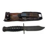 Ontario 6-91 knife with leather sheath and
