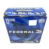 Box of 12 Ga. 2.75" No. 4 Federal game loads, 25