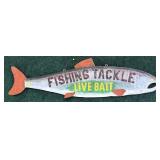 Wooden fish sign, Fishing Tackle Live Bait with