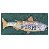 San Francisco Fish Co. wooden fish sign with
