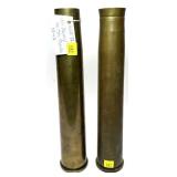 Lot, 2 brass shells casings, 1 marked 1942,