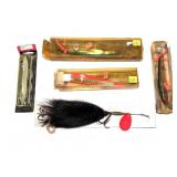 Lot: 5 Assorted Vintage Lures, Includes: Bomb