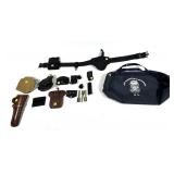 Lot: Duffle bag w/ Assorted Holsters Including,
