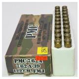 PMC 7.62 x 39 122 Gr. FMJ Cartridges, 20 rounds