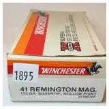 Box of .41 Remington Mag. 175-grain Silvertip