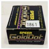Box of .45 Auto 230-grain Gold Dot hollow point