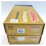 Lot of 39 rounds .416 Rigby 410-grain Federal