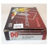 Box of .35 Whelan 200-grain SP Hornady