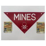 Vintage Military Mines Warning Sign