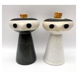 Mid Century David Gil For Bennington Earthenware Mr. Salt & Ms. Pepper Shakers