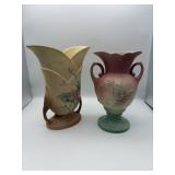Duo of Vintage Pastel Hull Vases