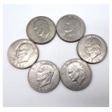 A Lot of 6 1971 Eisenhower Dollars