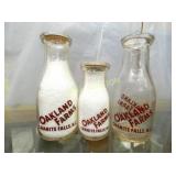 (3) BOTTLES 1 PINT/1/2 PINT OAKLAND FARMS NC
