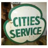 6FT. CLOVER CITIES SERVICE SIGN (NEEDS CLEANING)
