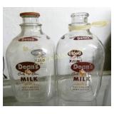(2) 1G. DEANS MILK BOTTLES