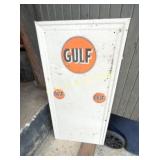 EARLY METAL SIGN W/ GULF DECAL