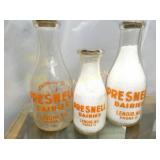 (3) PINT & QT. PRESNELL BOTTLES LENIOR NC