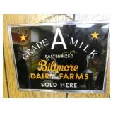 MIRRORED GRADE A MILK BILTMORE SIGN 12X9