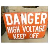 PORC. DANGER HIGH VOLTAGE SIGN 14X10
