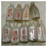 (9) QT. SUNRISE, GRAYS, BURKE BOTTLES