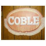 UNUSUAL SIZE EMB. COBLE SIGN 24X15