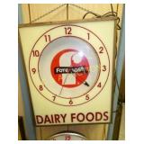 FOREMOST DAIRY FOOD CLOCK 15X19