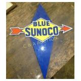 PORC. OLD STOCK BLUE SUNOCO PUMP PLATE 19X23