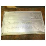 EMB. JOHNS MANVILLE BUILDING PRODUCT SIGN 39X24