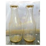 (2) QT. EMB. PRESNELL DAIRIES LENIOR NC BOTTLES