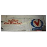 (2) FLAVORICH QUALITY DECAL SIGNS ON METAL