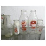(5) PET 1/2 PINT-QT MILK BOTTLES