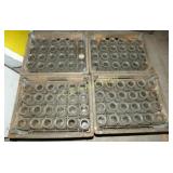 (4) WOODEN CRATES 1/2 PINT MILK BOTTLES PLAIN