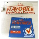 (2) FLAVORICH METAL DECAL SIGNS 28X27